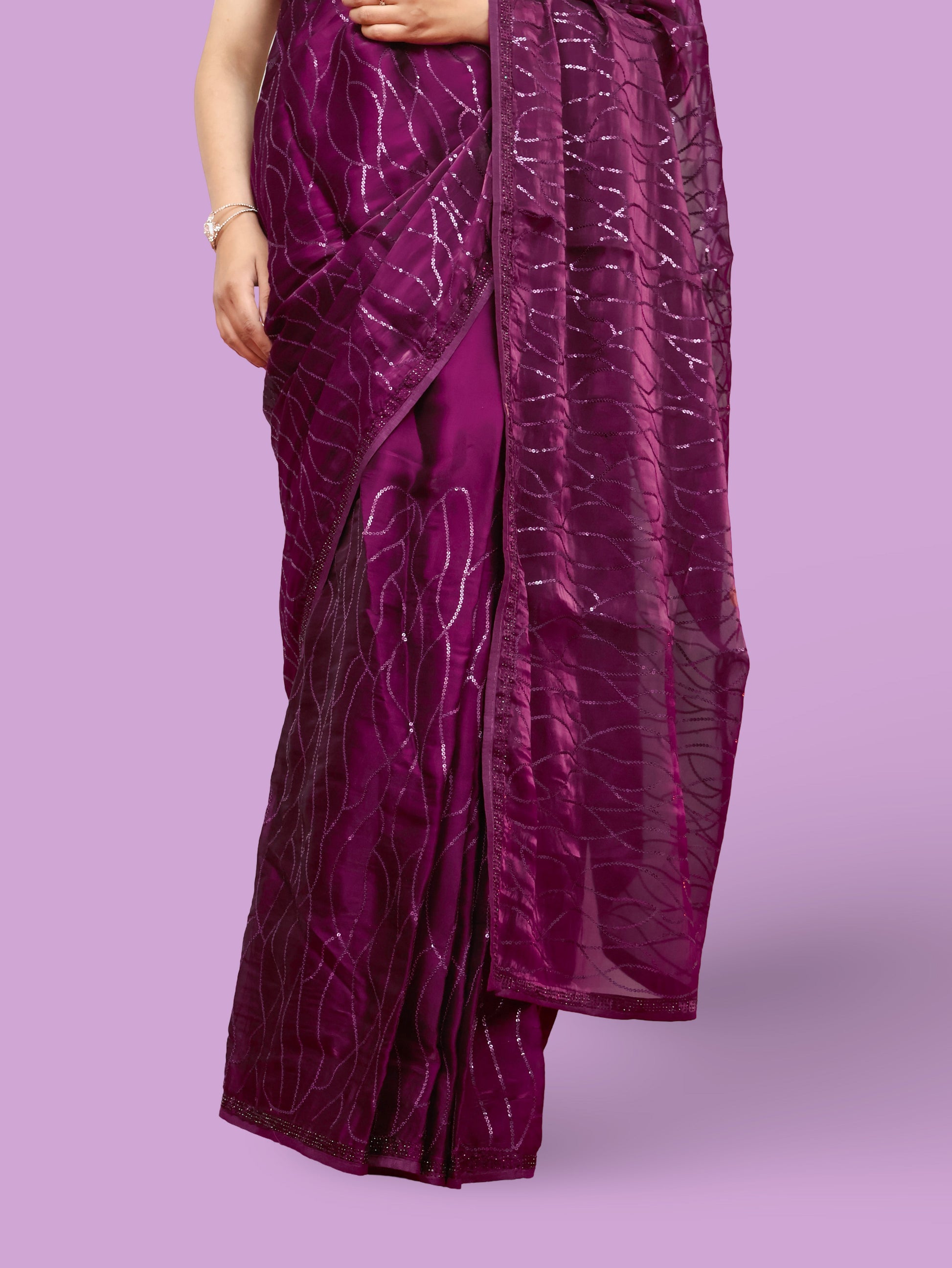 Designer Saree with Heavy Sequin & Stone Work by Shreekama-4