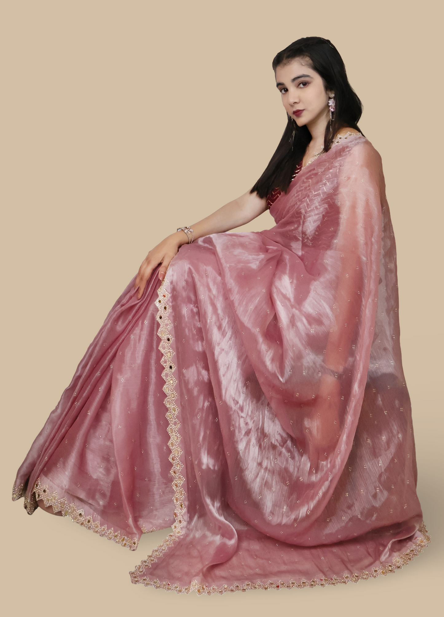 Designer Saree with Heavy Sequin & Stone Work by Shreekama-1