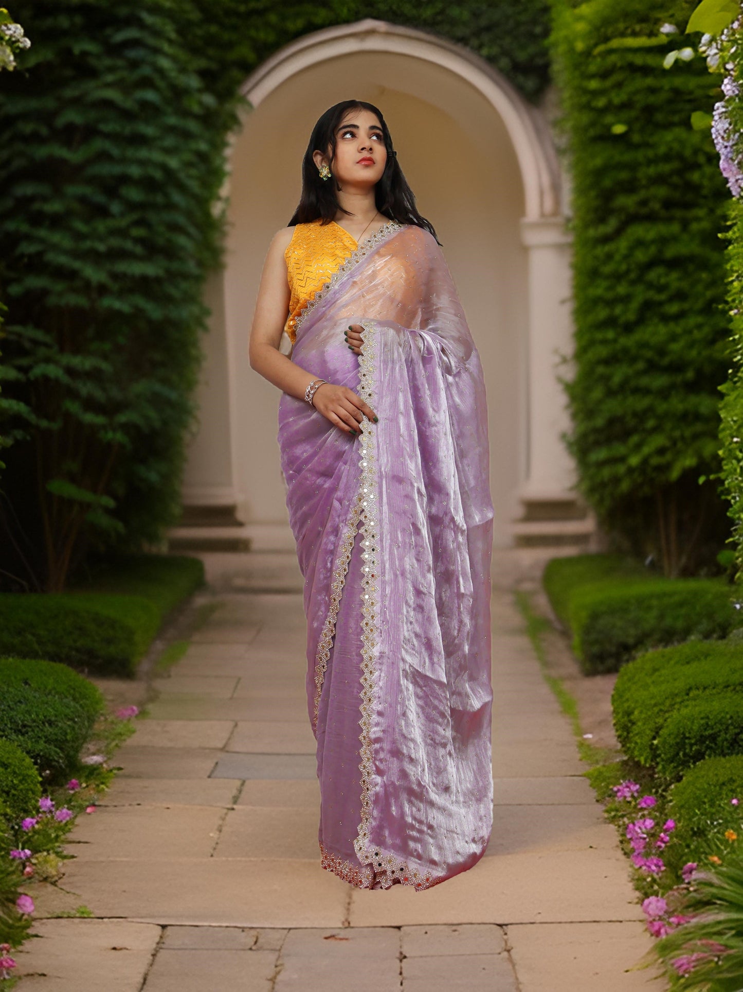 Designer Saree with Heavy Sequin & Stone Work by Shreekama-6