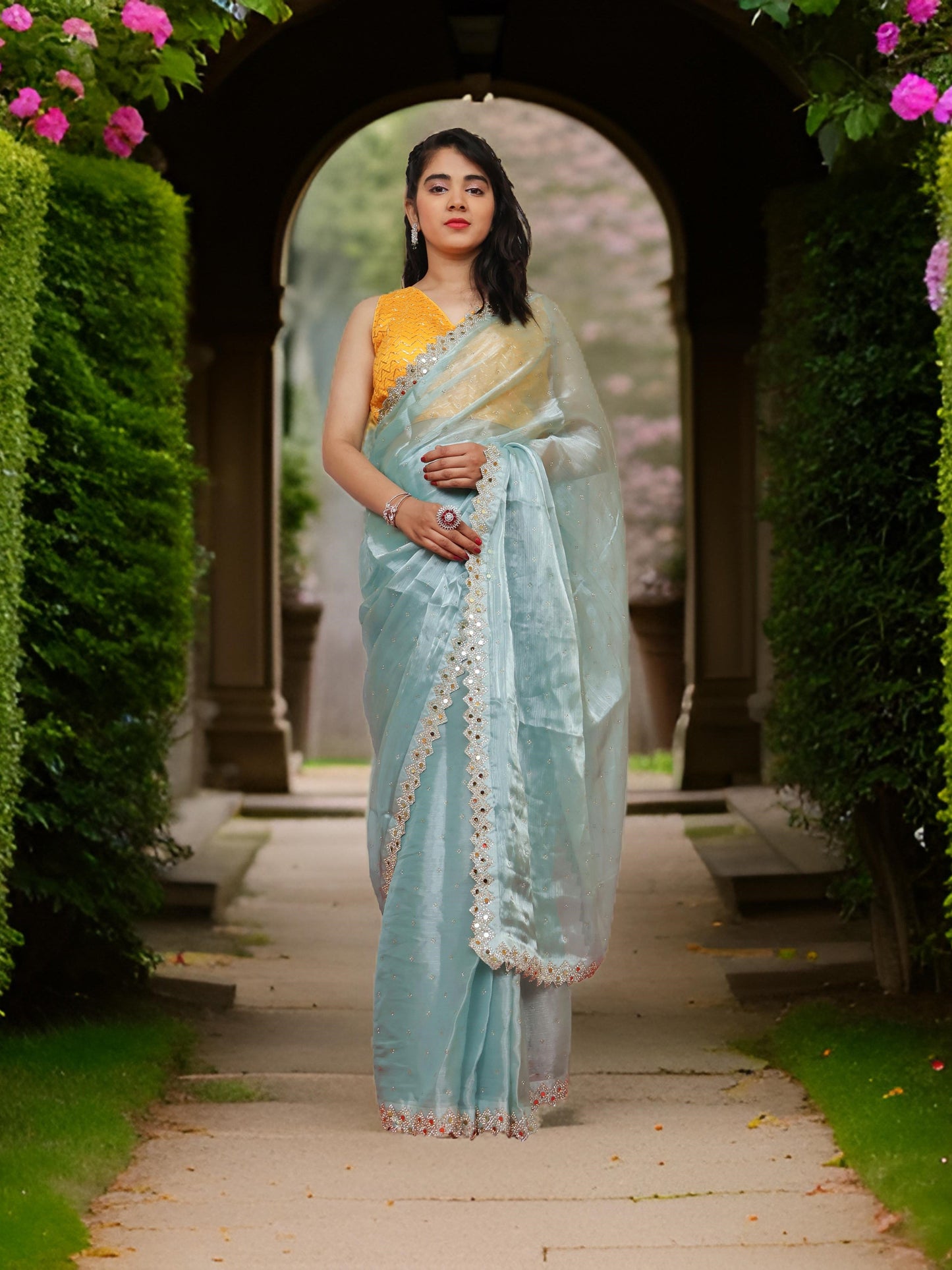 Designer Saree with Heavy Sequin & Stone Work by Shreekama-5