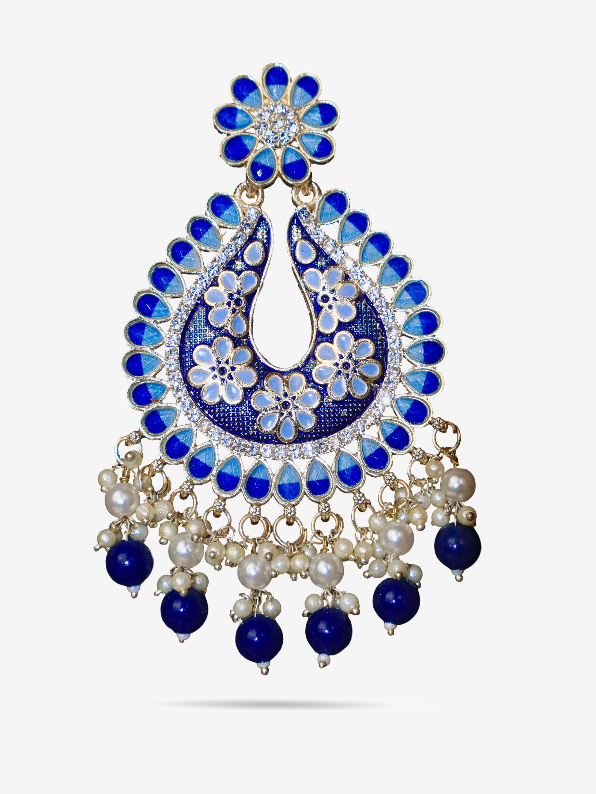 Jewels Chandbali Earrings for Women with Kundan Stones and Beads by Shreekama-1