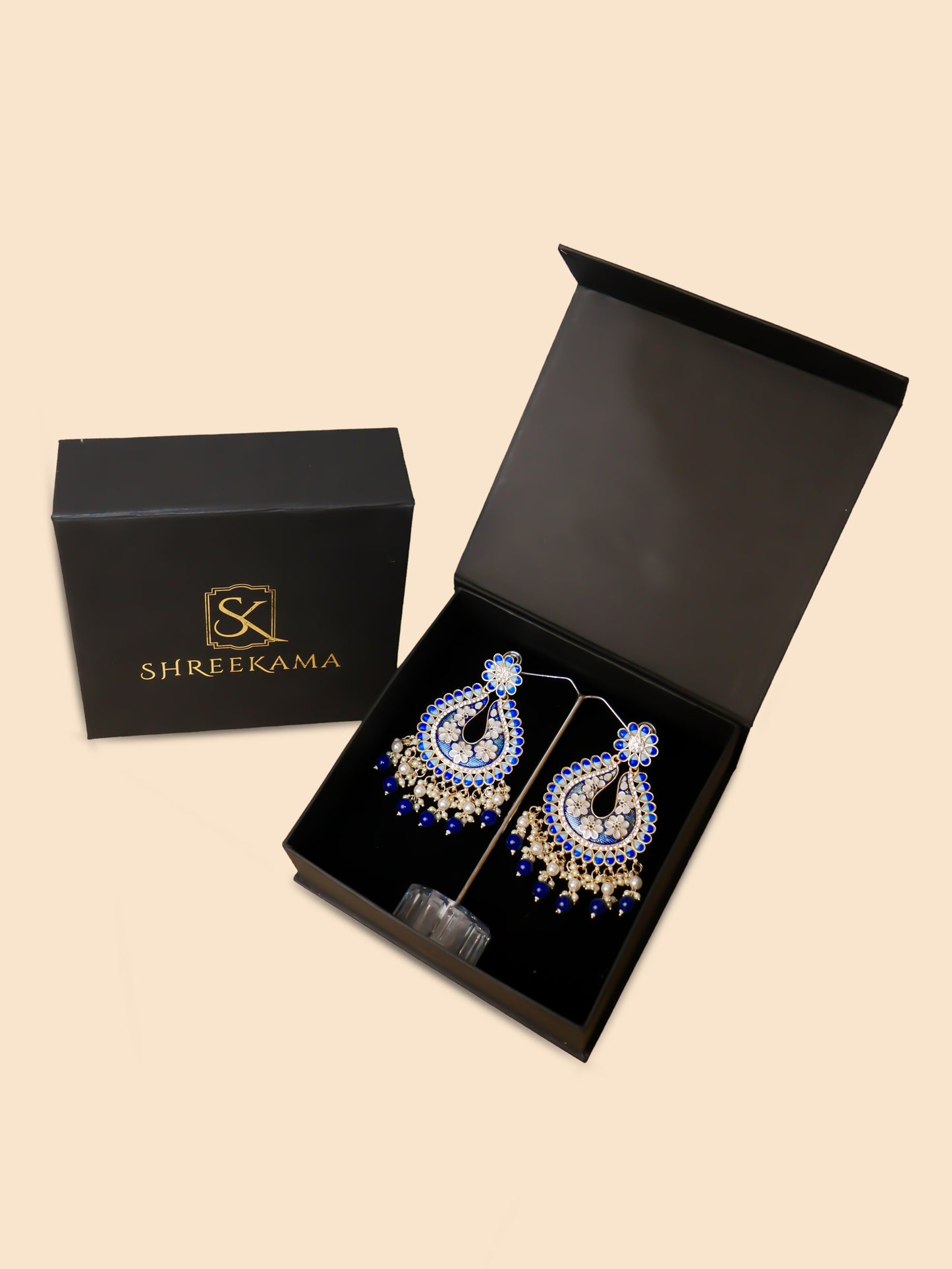 Jewels Chandbali Earrings for Women with Kundan Stones and Beads by Shreekama-3