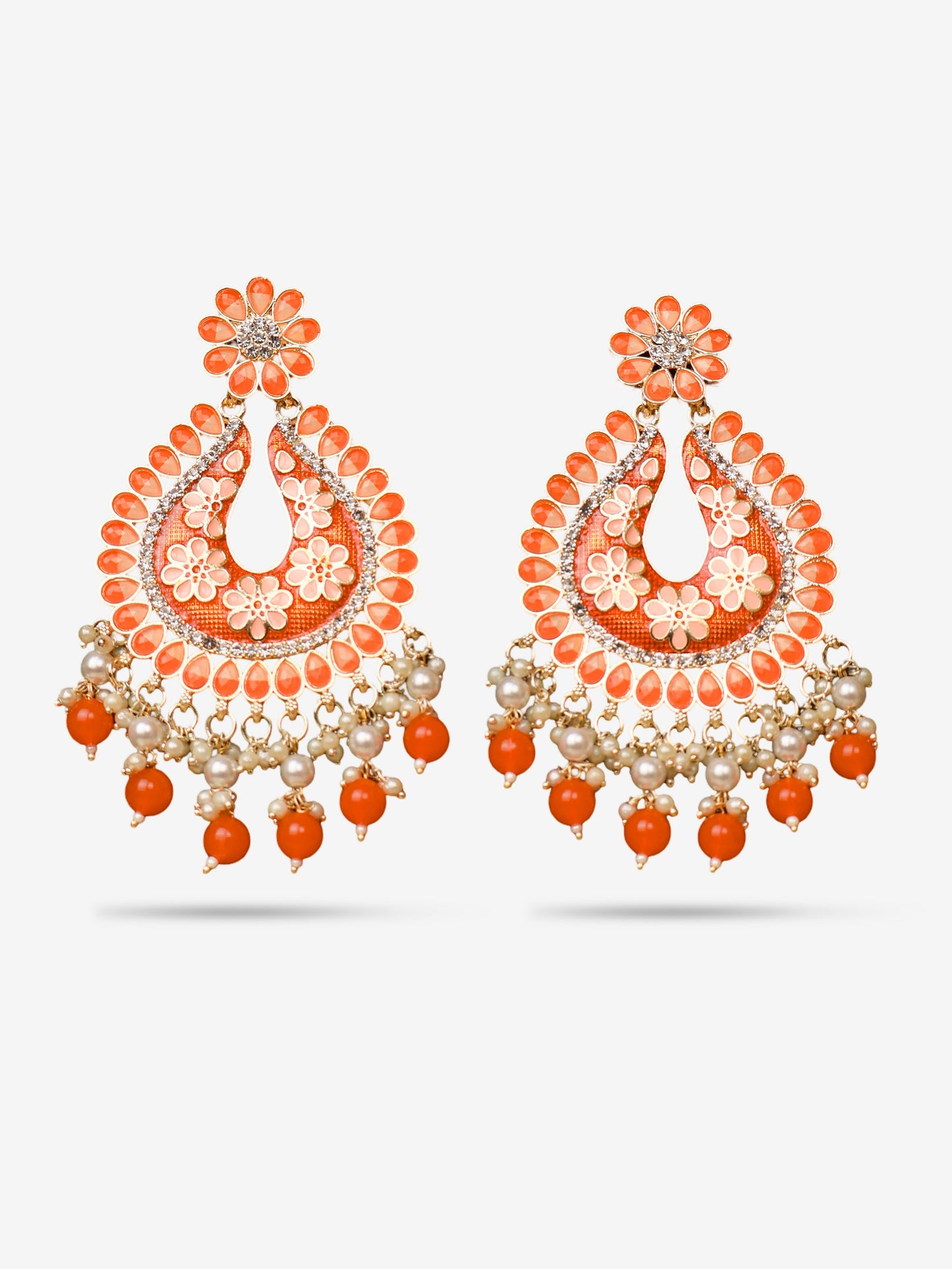 Jewels Chandbali Earrings for Women with Kundan Stones and Beads by Shreekama-4