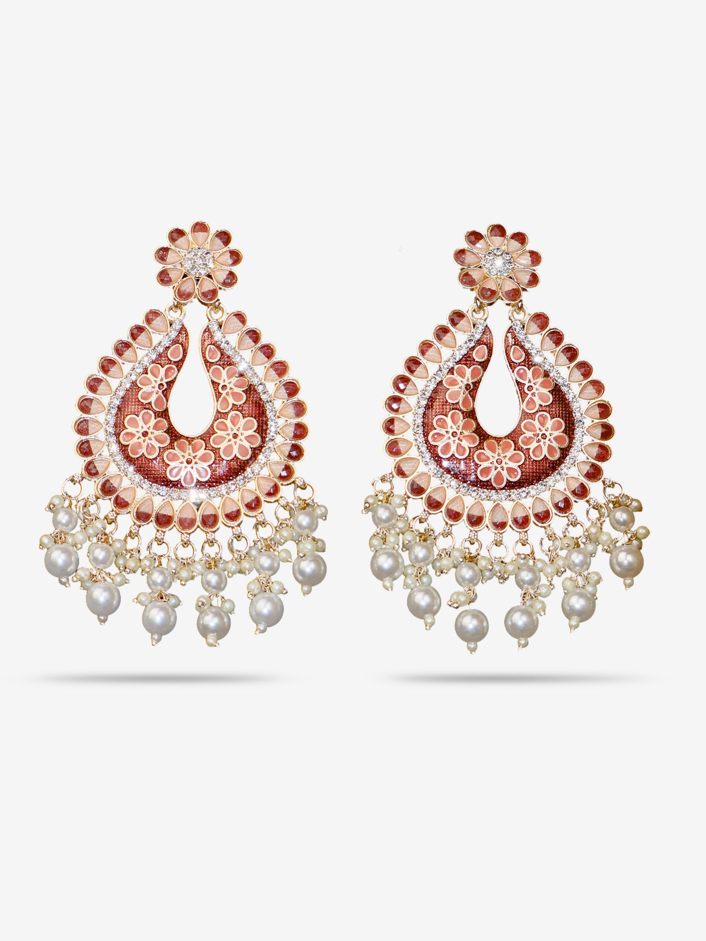 Jewels Chandbali Earrings for Women with Kundan Stones and Beads by Shreekama-5