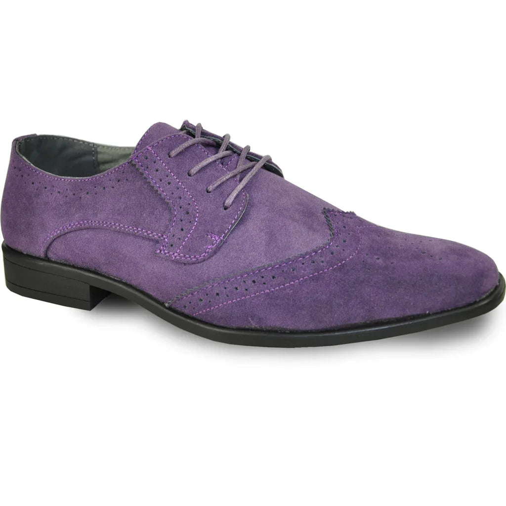 BRAVO Men Dress Shoe KING-3 Wingtip Oxford Shoe Purple-0