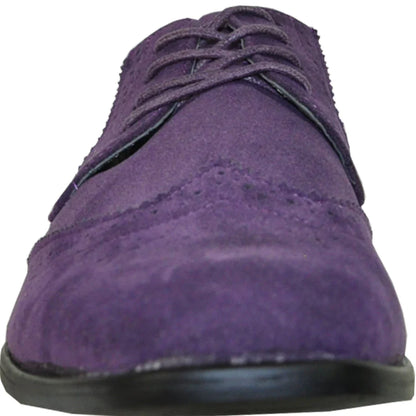 BRAVO Men Dress Shoe KING-3 Wingtip Oxford Shoe Purple-1