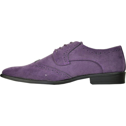 BRAVO Men Dress Shoe KING-3 Wingtip Oxford Shoe Purple-4