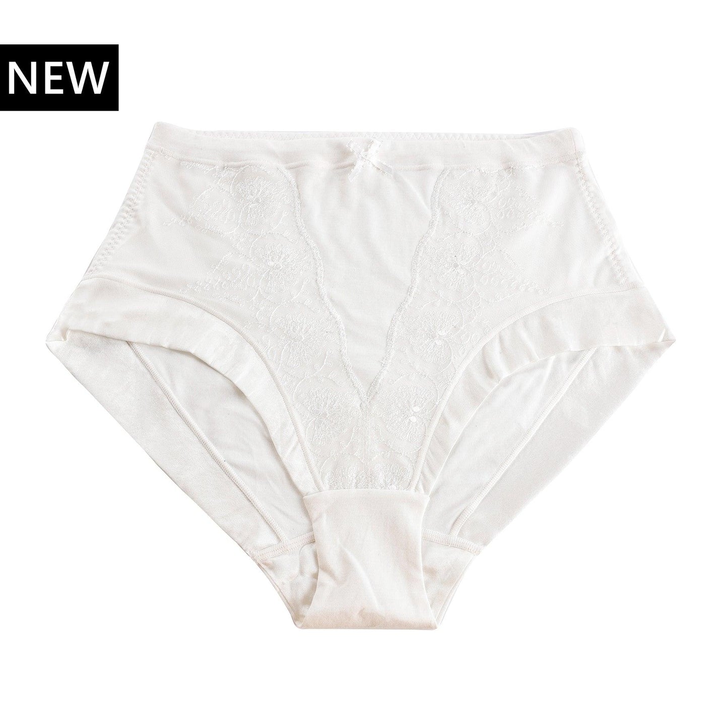 Snowdrop - Silk & Organic Cotton Full Brief in White-0