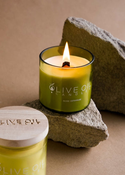 Candles Olive Oil, Rose Geranium 200g -  Temporarily out of stock !-1