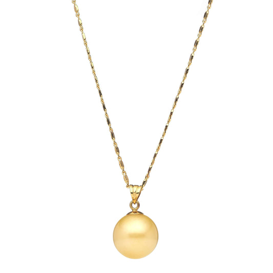 South Sea Gold Pearls Sydney 14ct Gold Pendant 13-14 mm AAA+-0