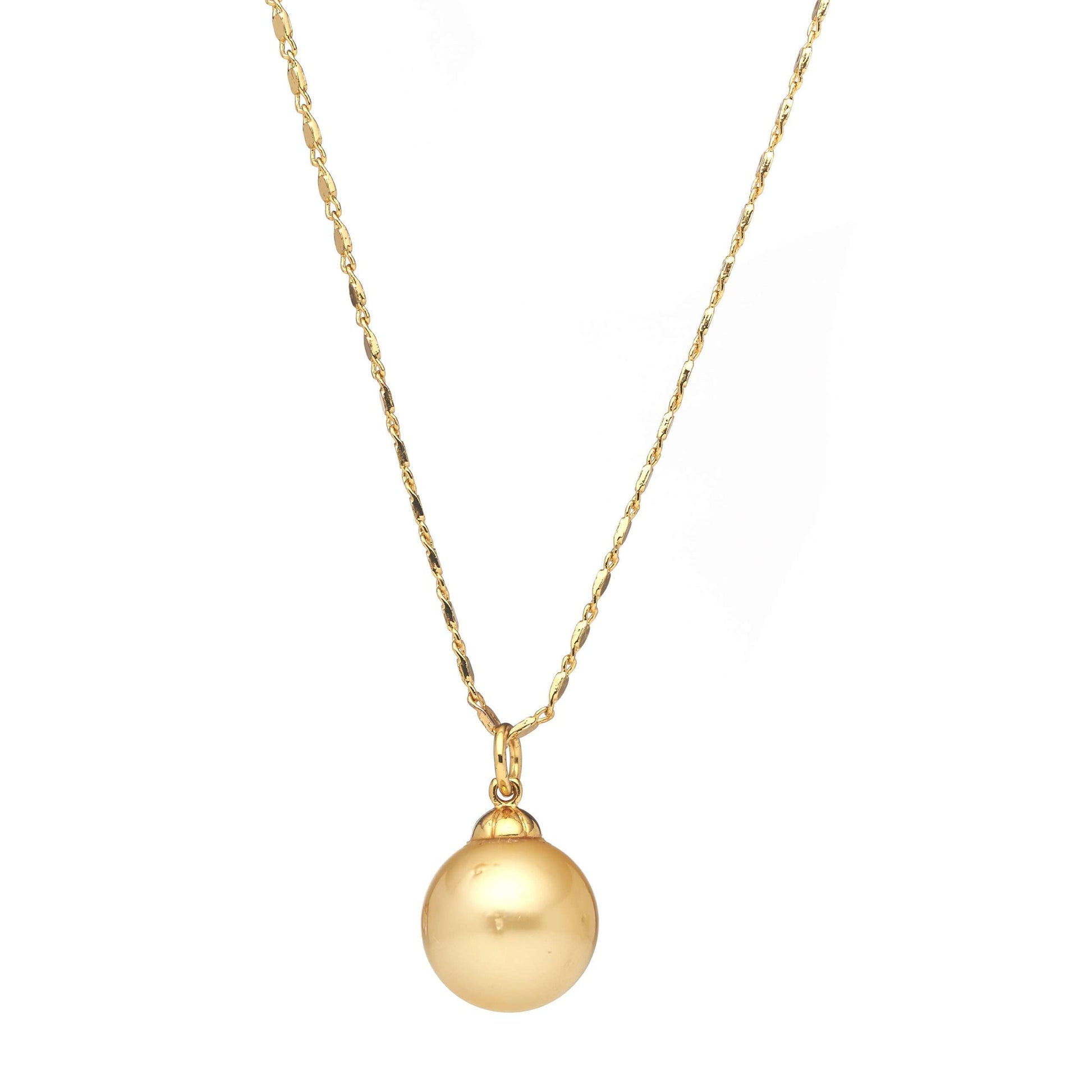 South Sea Gold Pearls Mount White Pendant13-14 mm AA+-0