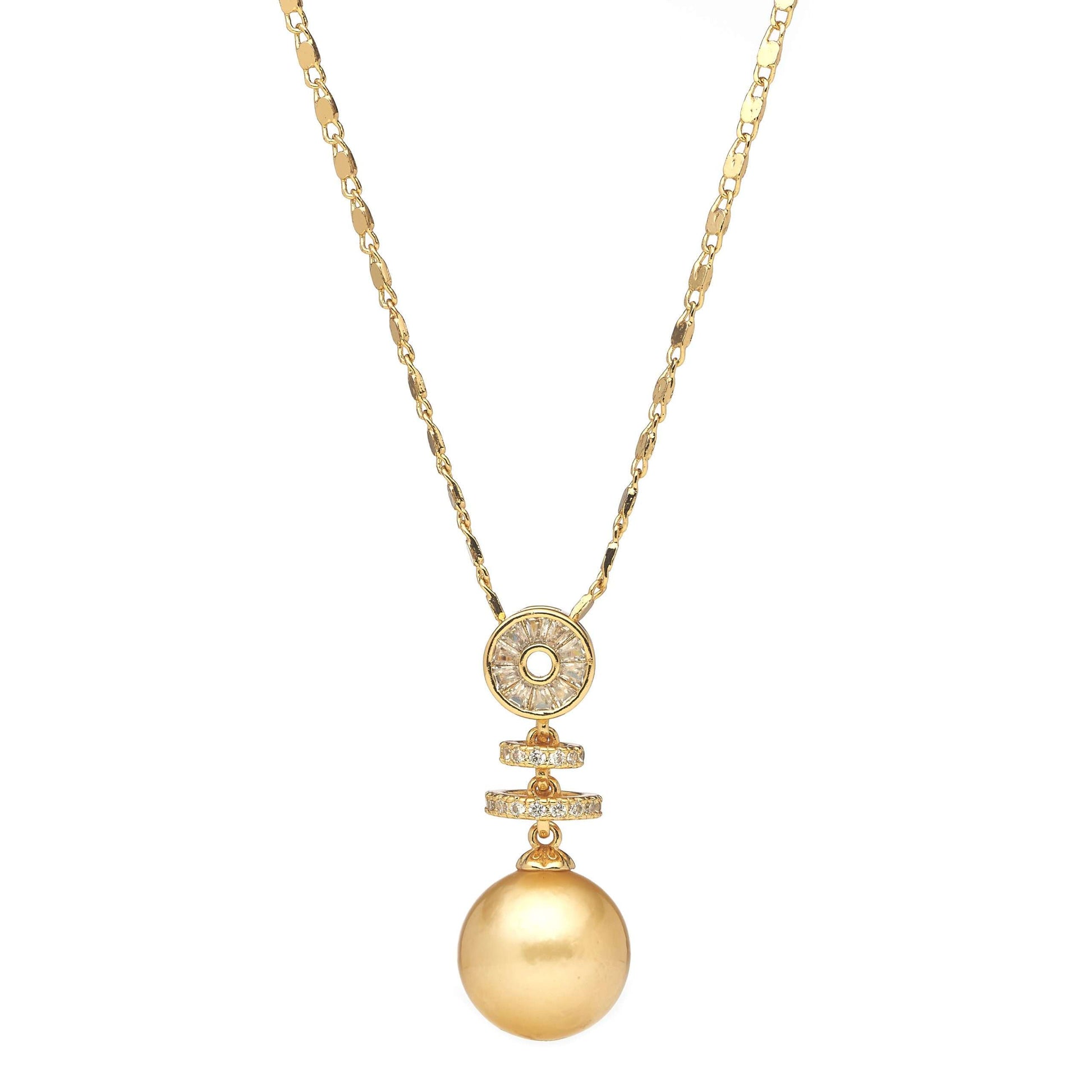 South Sea Gold Pearls Manly Pendant13-14 mm AAA-0