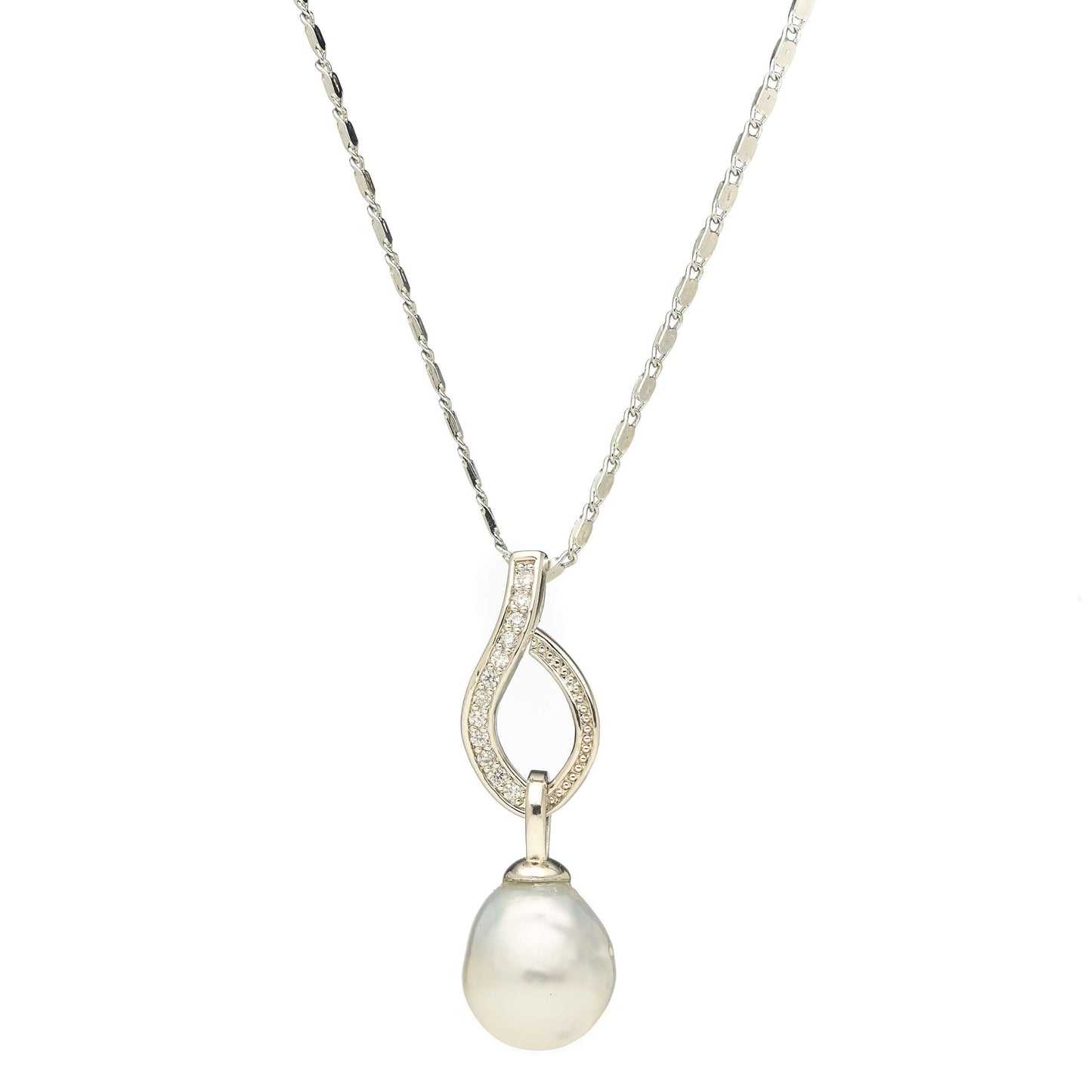 South Sea White Baroque Pearl Ponds Pendant11-12 mm AA-0