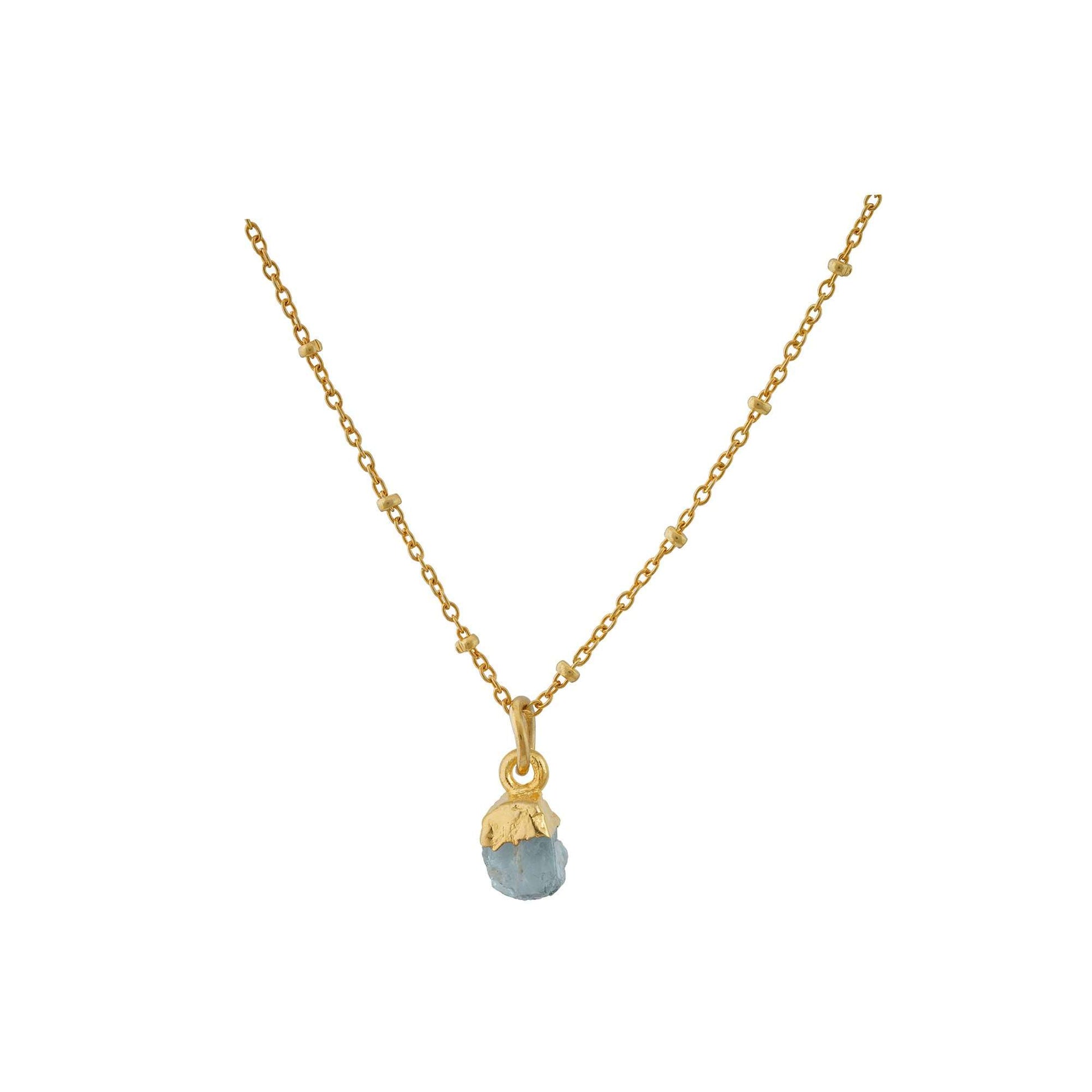 Handmade Aquamarine Pendant in its Natural form Gold Plated-0