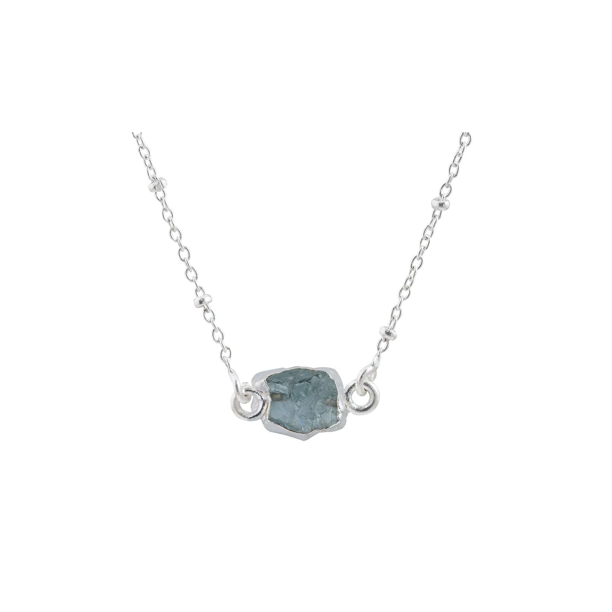 Handmade Aquamarine Pendant in its Natural form in Silver 925-0