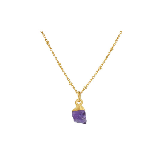 Handmade Amethyst Pendant in its Natural form Gold Plated-0