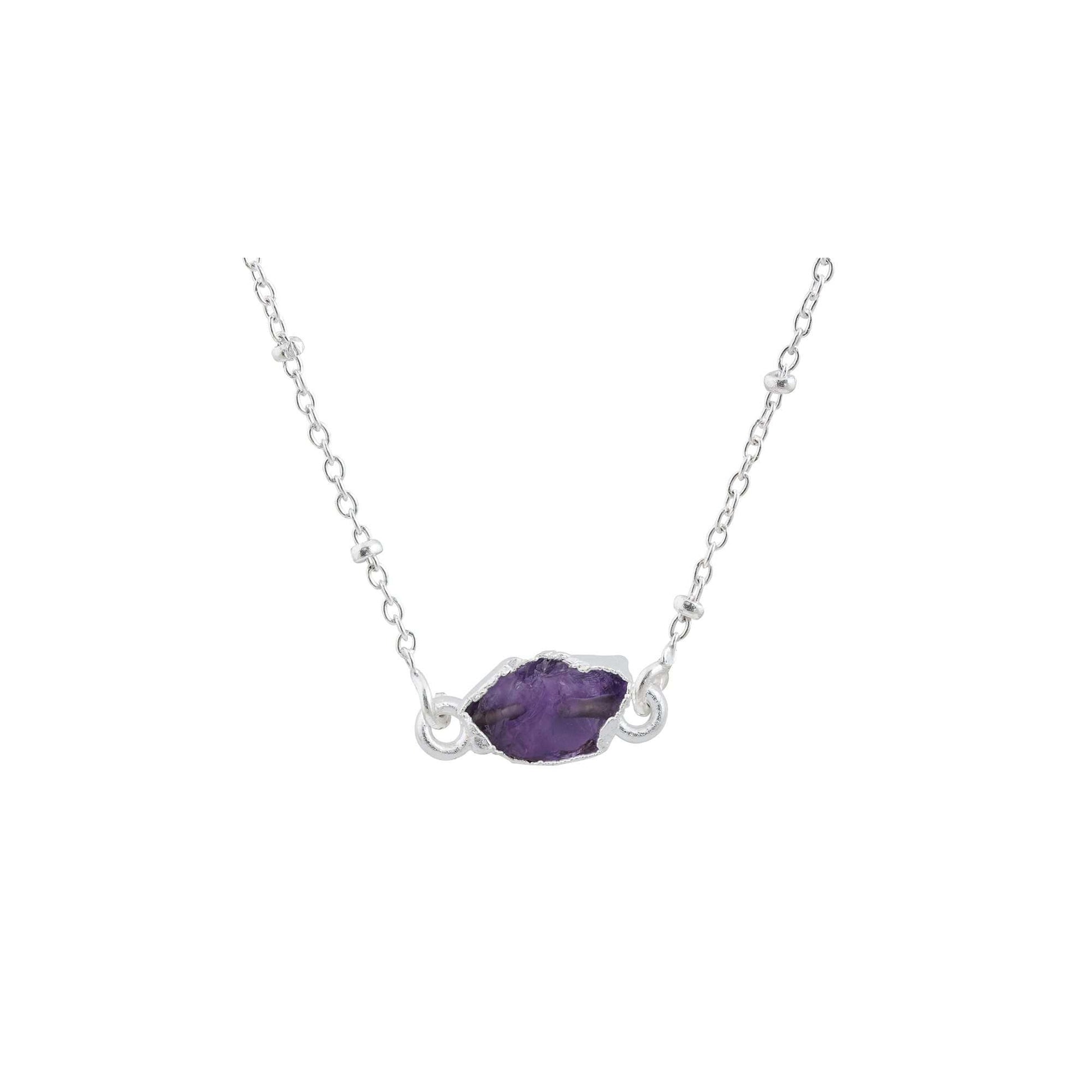 Handmade Amethyst Pendant in its Natural form in Silver 925-0