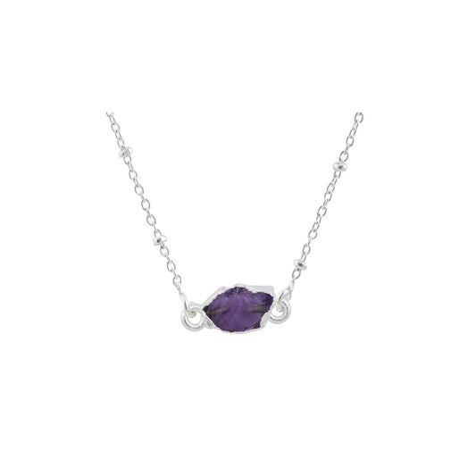 Handmade Amethyst Pendant in its Natural form in Silver 925-0