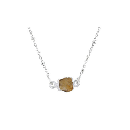 Handmade Citrine Pendant in its Natural form in Silver 925-0