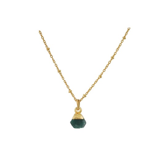 Handmade Raw Emerald Pendant in its Natural form Gold Plated-0