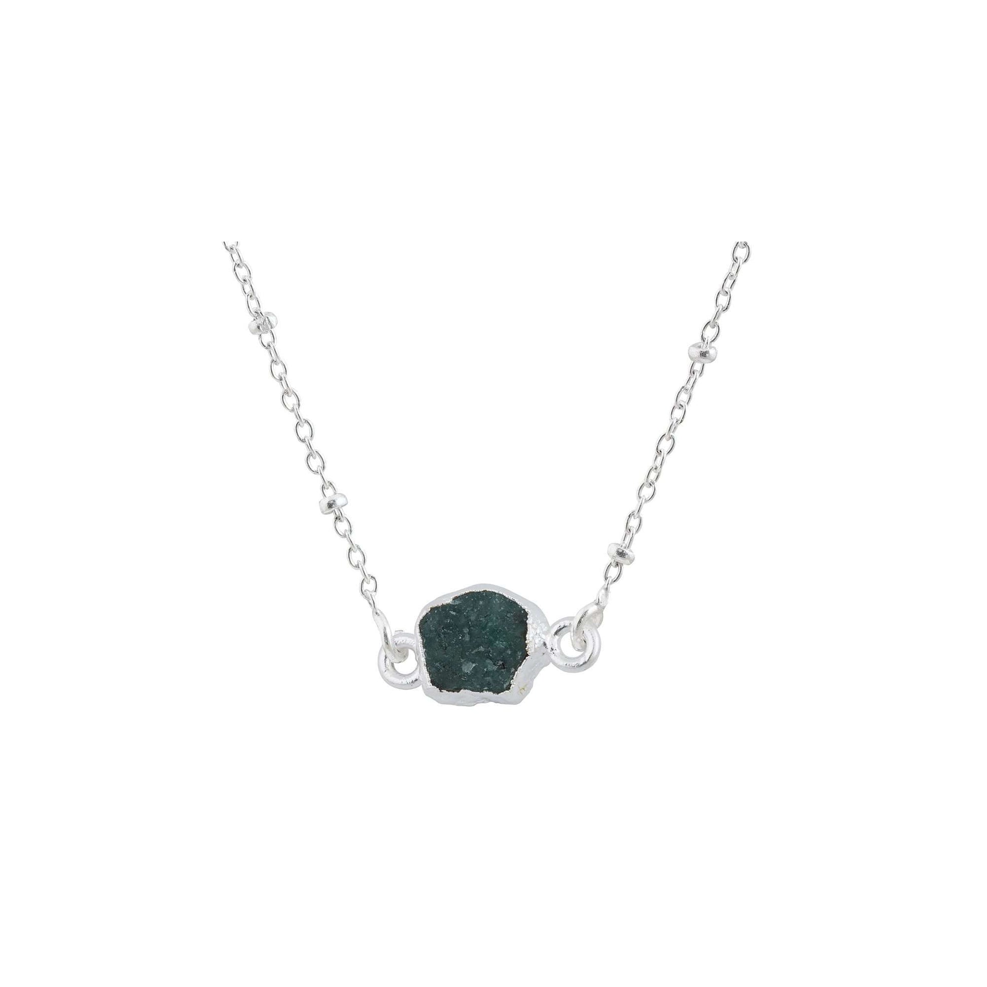 Handmade Raw Emerald Pendant in its Natural form in Silver 925-0