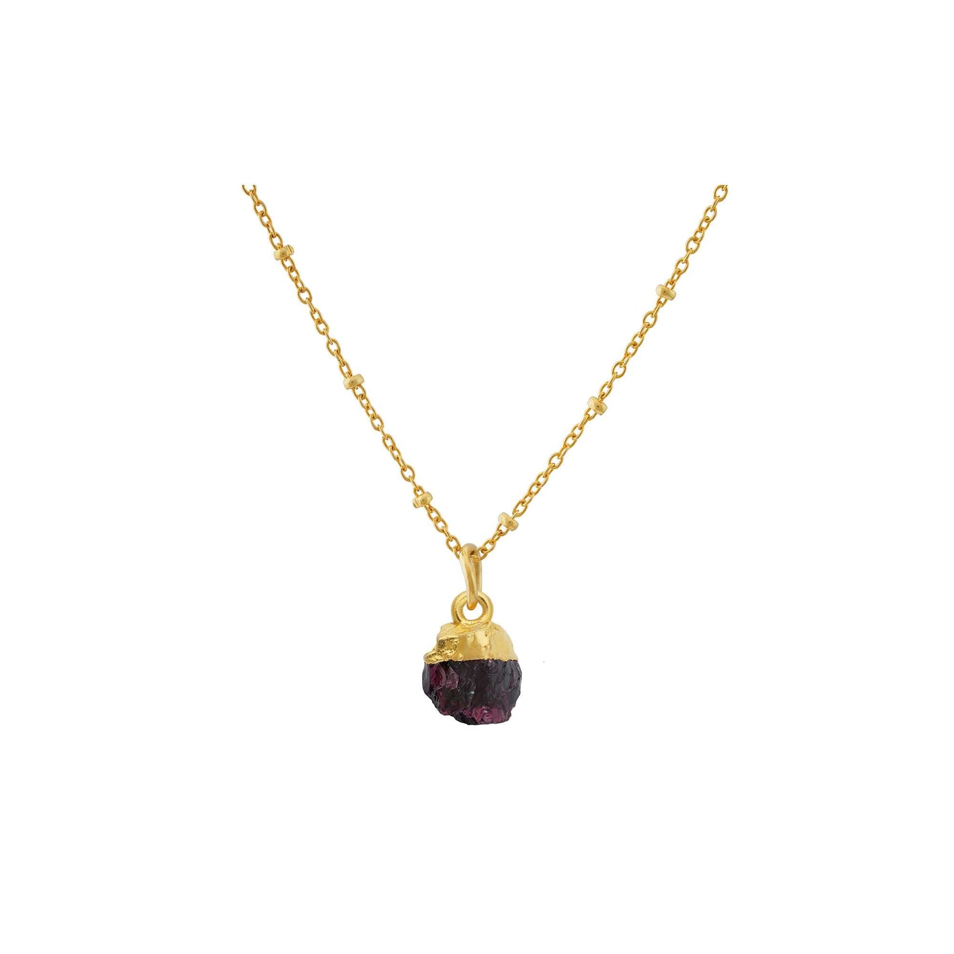 Handmade Garnet Pendant in its Natural form Gold Plated-0