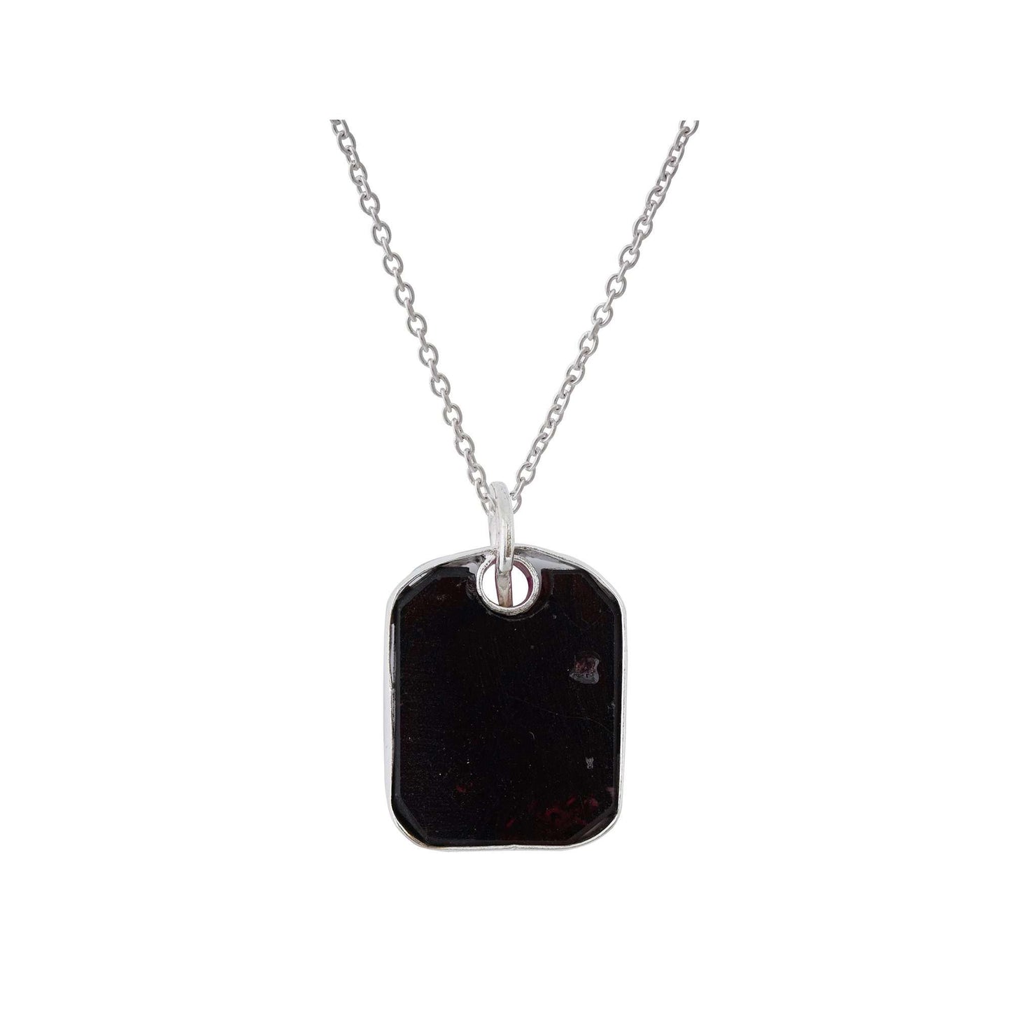 Garnet Pendant in rectangular shape for Men handmade in Silver 925-0