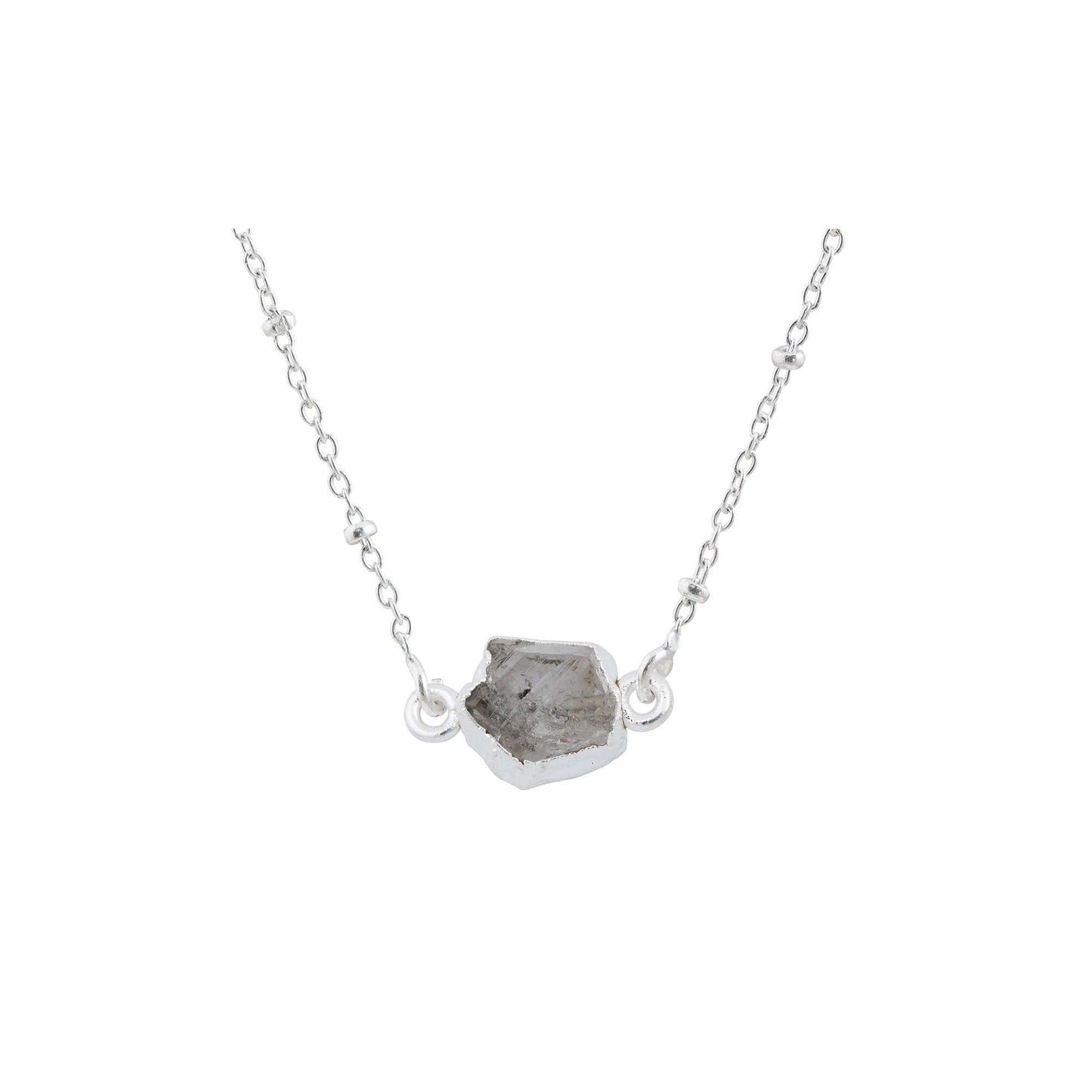 Handmade Herkimer Diamond Pendant in its Natural form in Silver 925-0