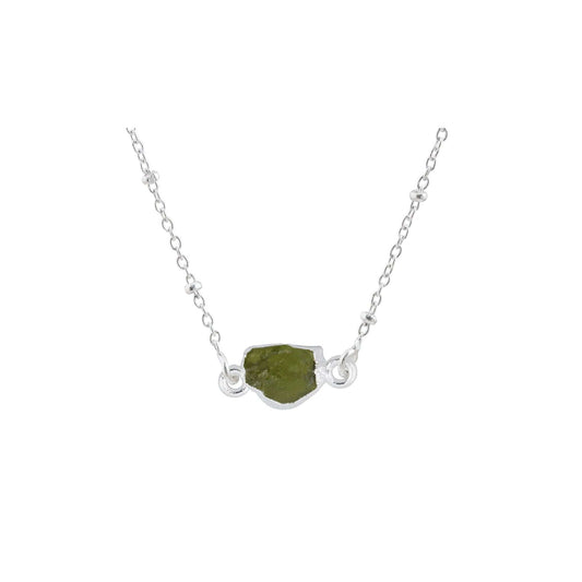 Handmade Peridot Pendant in its Natural form in Silver 925-0