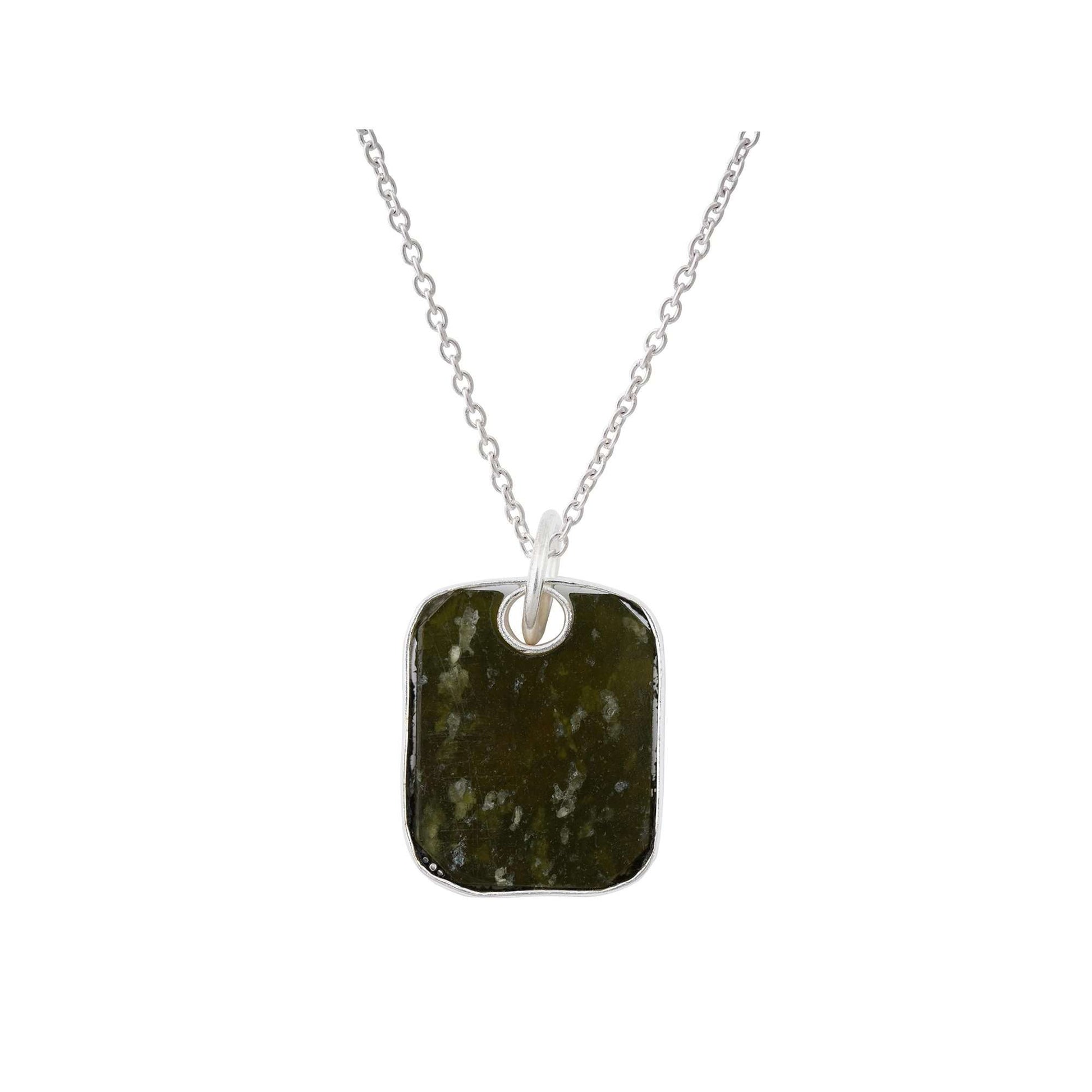 Peridot Pendant in rectangular shape for Men handmade in Silver 925-0