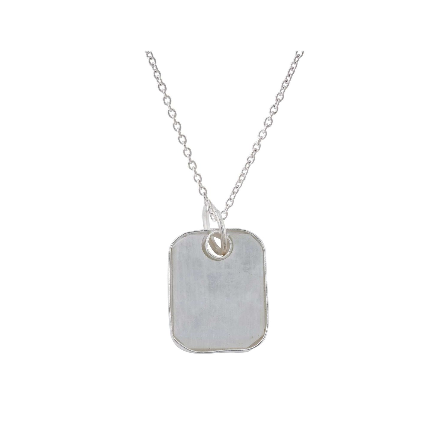 Moonstone Pendant in rectangular shape for Men handmade in Silver 925-0