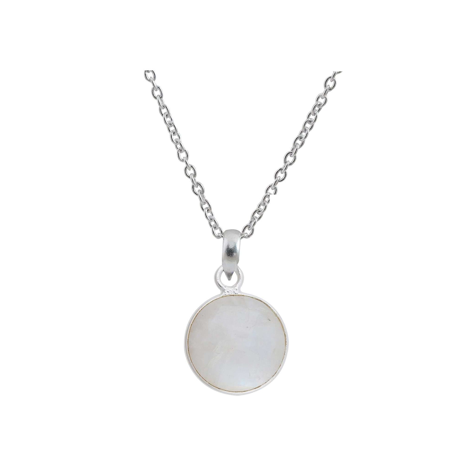 Moonstone Pendant in round shape for Men handmade in Silver 925-0