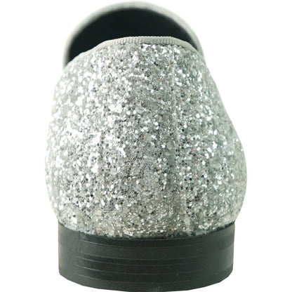 "Bravo" Silver Glitter Tuxedo & Prom Shoes-2