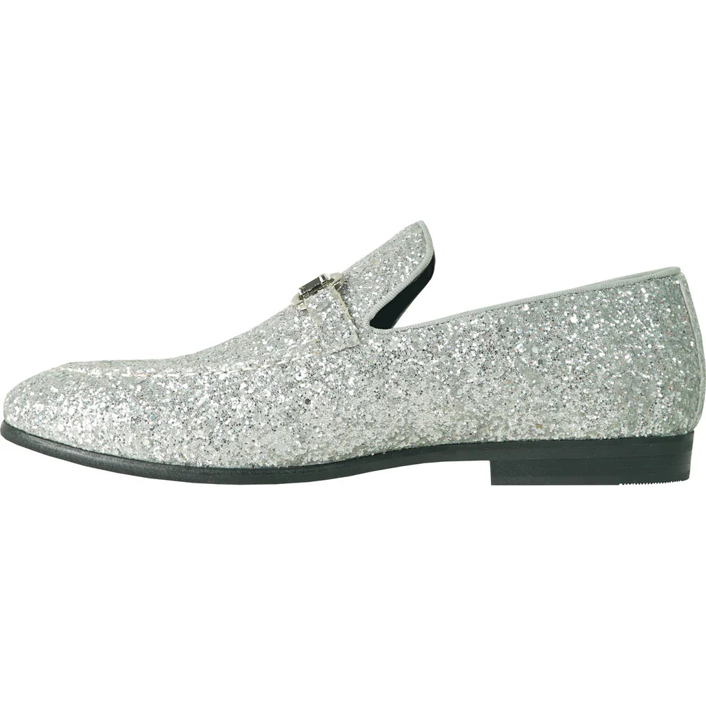 "Bravo" Silver Glitter Tuxedo & Prom Shoes-4