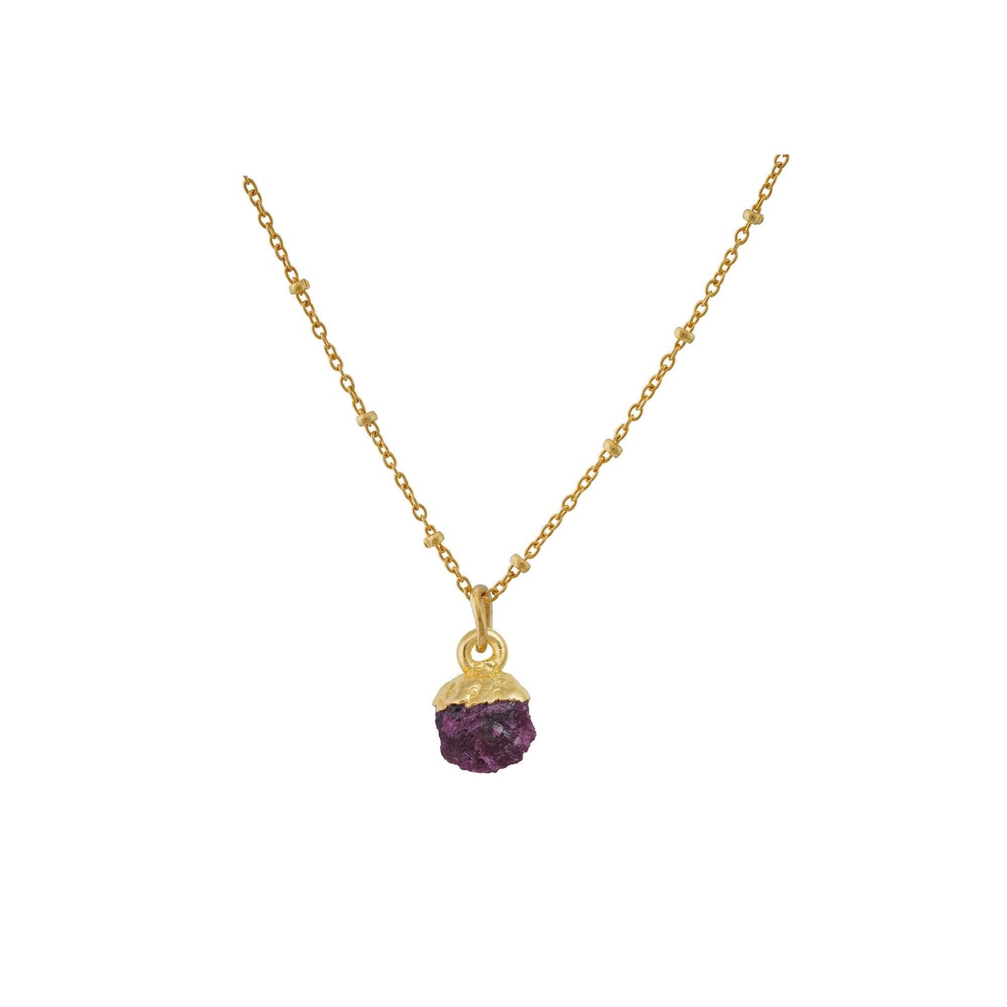 Handmade Ruby Pendant in its Natural form Gold Plated-0