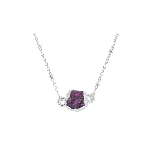 Handmade Ruby Pendant in its Natural form in Silver 925-0