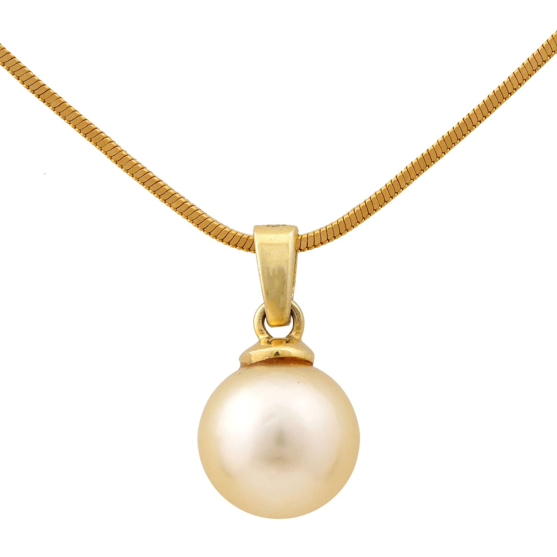 South Sea Golden Pearl Hawkesbury Pendant Necklace 10 – 10.5 MM-0