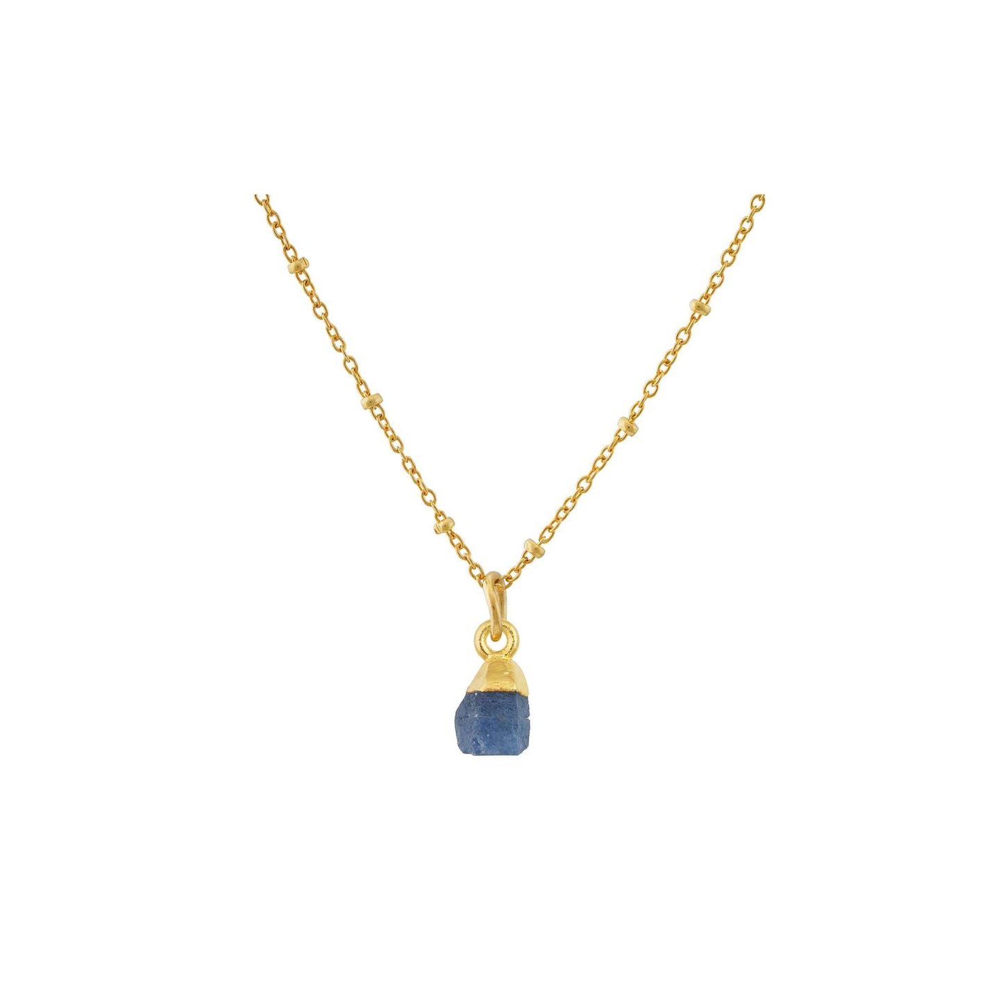 Handmade Sapphire Pendant in its Natural form Gold Plated-0