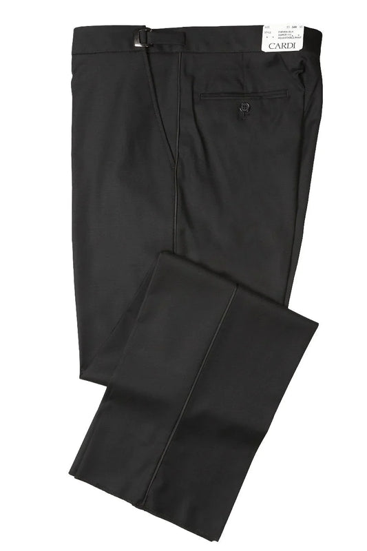 "Anthony" Black Vitale Barberis Italian Wool Kids Tuxedo Pants-0