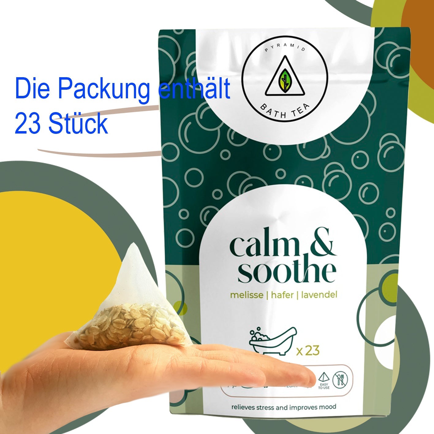 Natürliche ENTSPANNENDE Wellness Calm & Soothe-Bio-Badewannenbeutel: 23 Stück-3