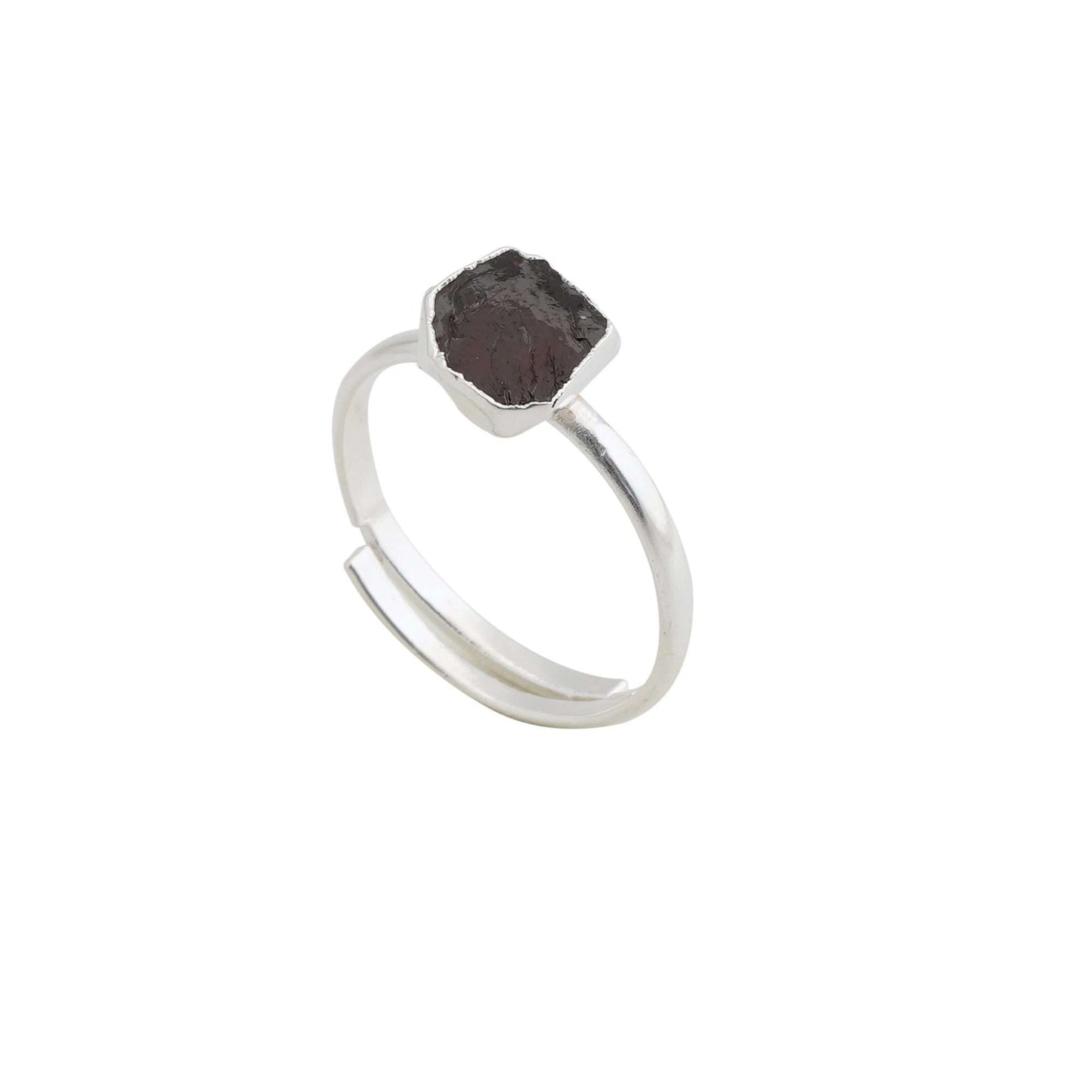 Ruby Adjustable Ring Handmade in its Natural form in 925 Silver-0