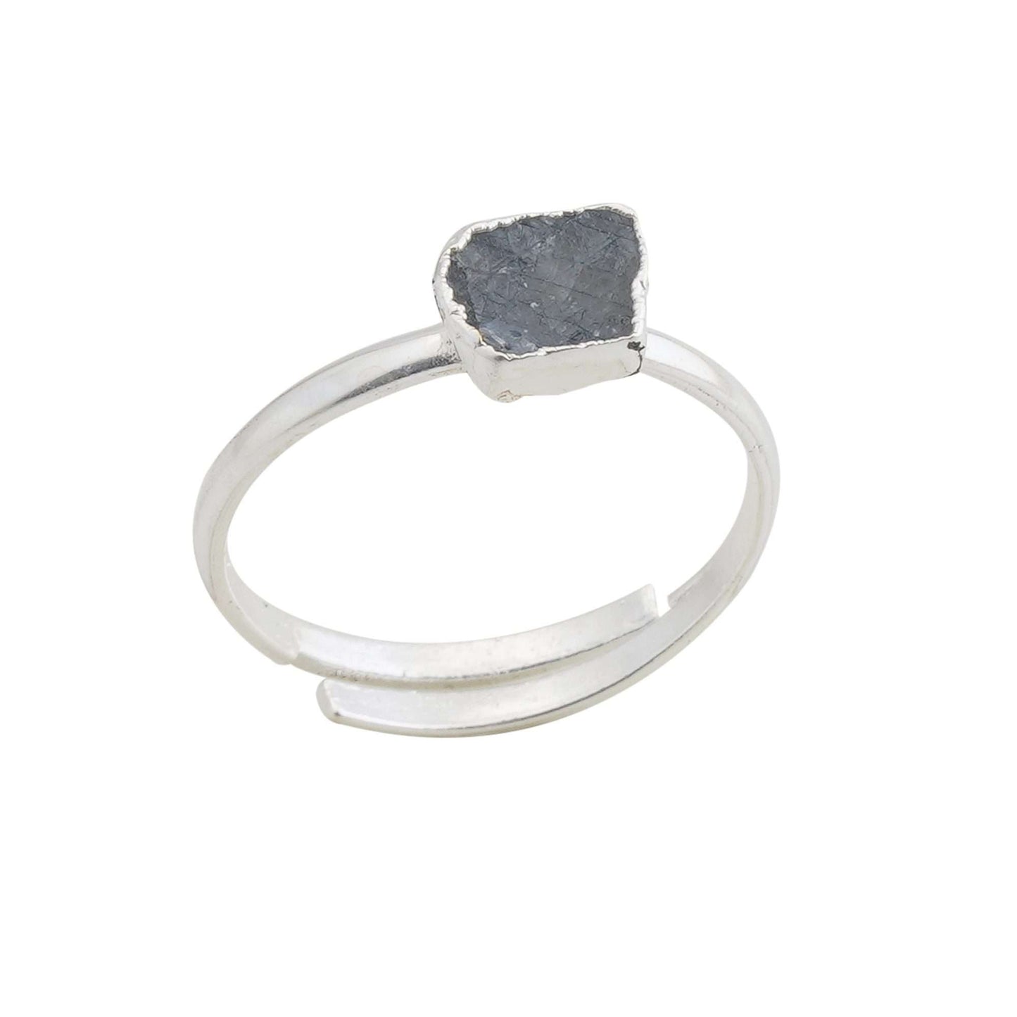 Aquamarine Adjustable Ring Handmade in its Natural form in 925 Silver-0