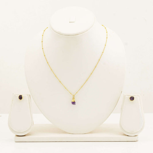 Handmade Amethyst Set in its Natural form Gold Plated-0