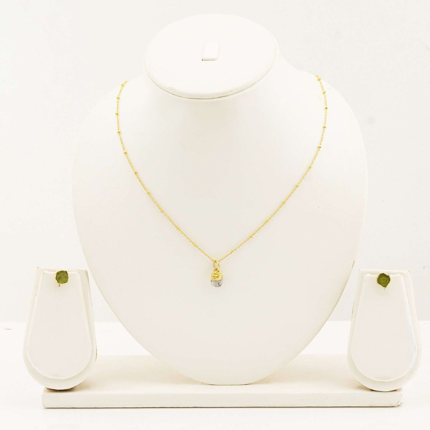 Handmade Herkimer Diamond Set in its Natural form Gold Plated-0