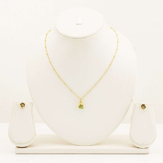 Handmade Peridot Set in its Natural form Gold Plated-0