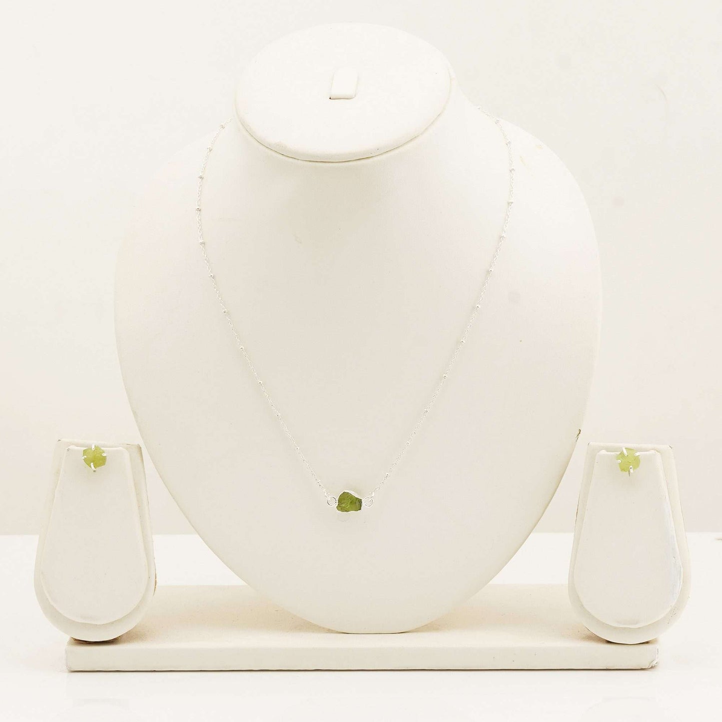 Handmade Peridot Set in its Natural form in Silver 925-0