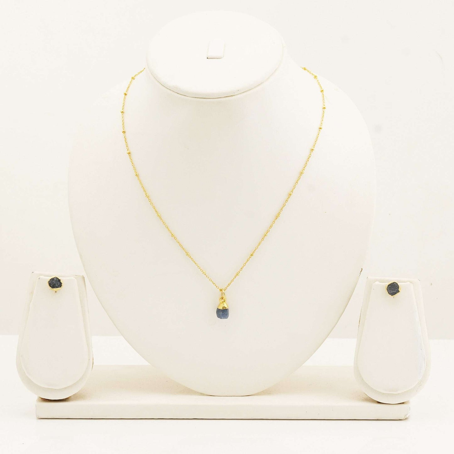 Handmade Sapphire Set in its Natural form Gold Plated-0