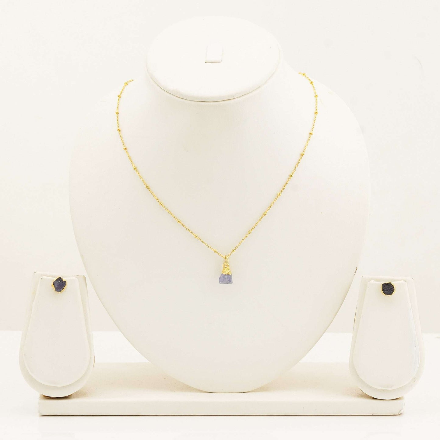 Handmade Tanzanite Set in its Natural form Gold Plated-0