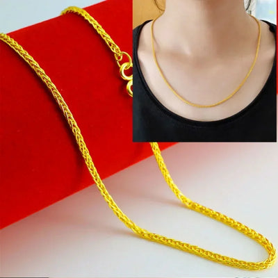 Gold Shop Same 999 Gold Necklace Women's 24k Real Gold Necklace Pendant Gold Necklace Jewelry 5D Gold Wedding Gift