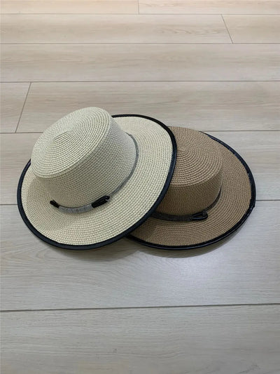 Women's Cap B*C New Summer Casual Sun Hats Bead Chain Braided Straw Hat